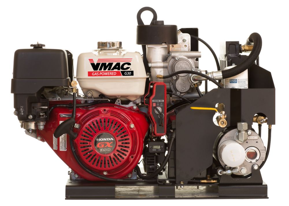 VMAC G30 gas powered air compressor, back view