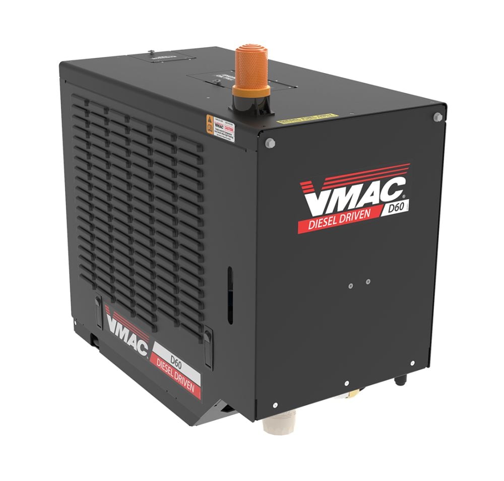 VMAC diesel driven air compressor angle view