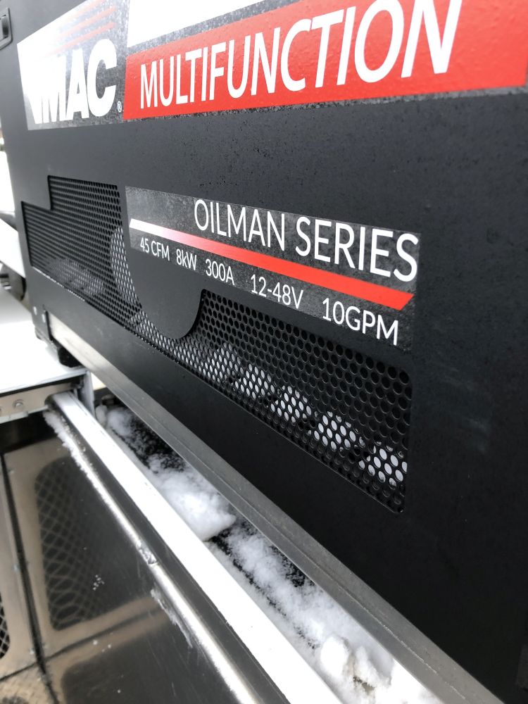 Close up on Oilman Series decal on Multifunction multi-power system