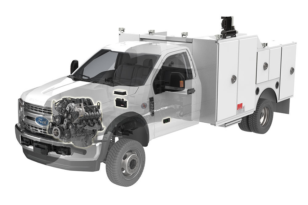 UNDERHOOD40 components diagram on Ford truck