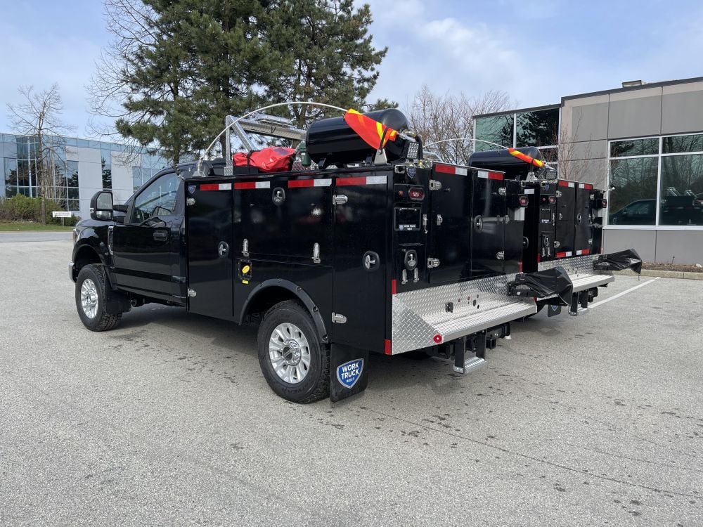 Ford F-250 black service truck with UNDERHOOD70