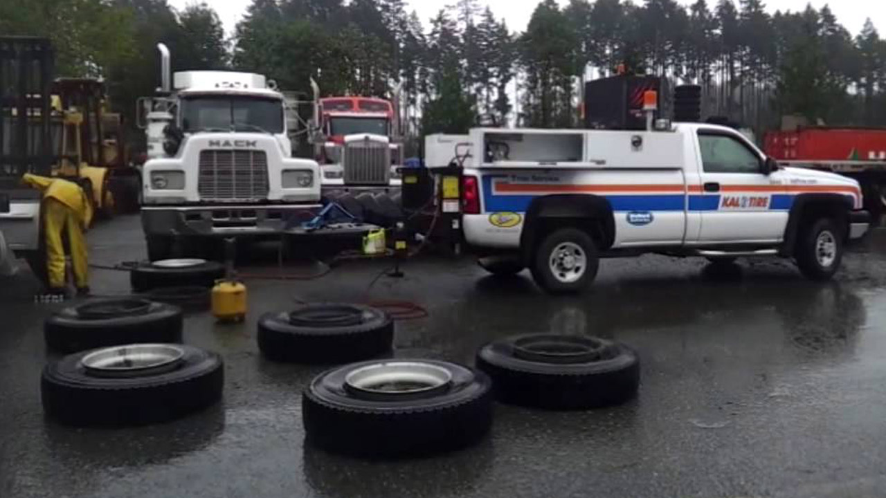 Kal Tire Employee Uses The VMAC 60 CFM Diesel Driven Air Compressor System